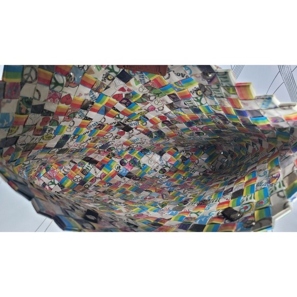 Nahui Ollin Candy Wrapper Peace Sign Love Doves Hippy‎ Retro Unique Purse READ - Picture 15 of 16